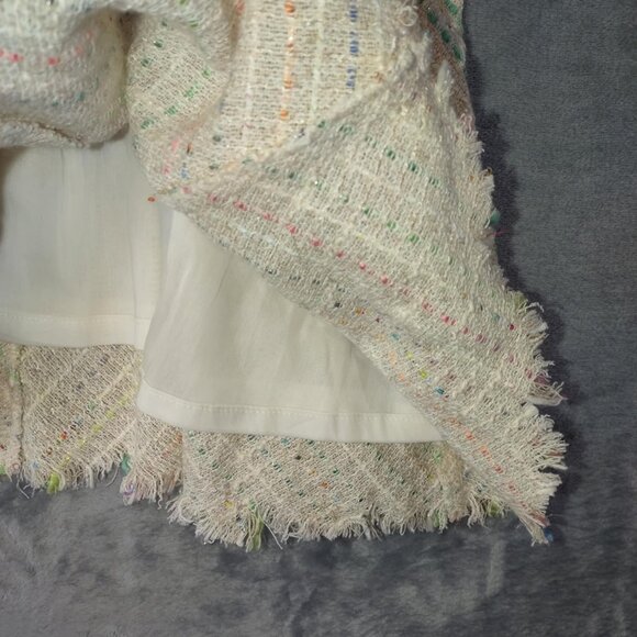 Trina Turk Womens 4 White Multicolored Flowy Tiered Boho Skirt Distressed Spring - Picture 8 of 10